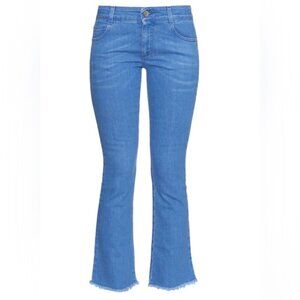 Stella McCartney Flare Boot Leg Jeans Raw Hem Straight Stretch Zip Fly Italy 26